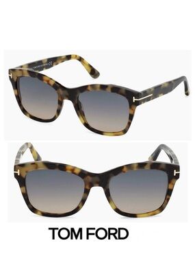 TOM FORD Italy TF614 Lauren-02 Gray Gradient Lenses Tortoise Frame Sunglasses